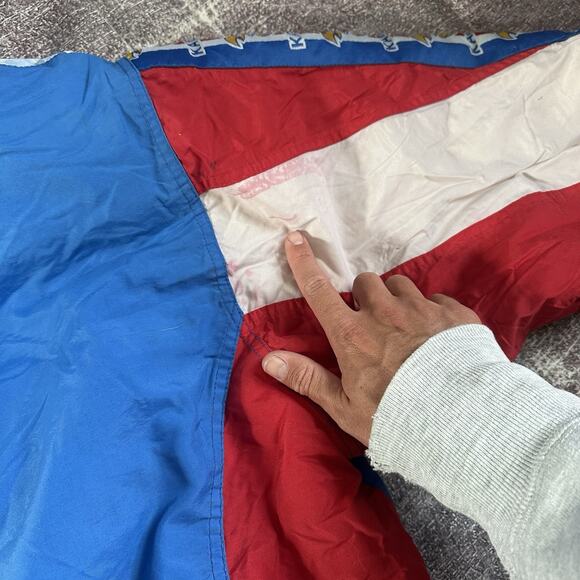 Men's Vintage 90's Turbo Starter Kansas KU Jayhawks Blue Puffer Jacket Sz 2XL - Picture 7 of 8